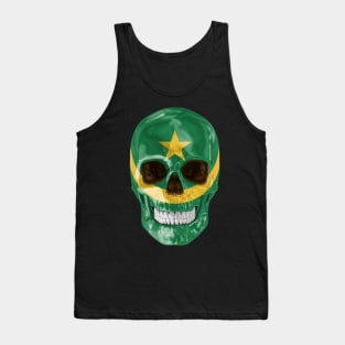 Mauritania Flag Skull - Gift for Mauritanian With Roots From Mauritania Tank Top